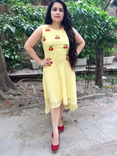 Yellow georgette high low dress